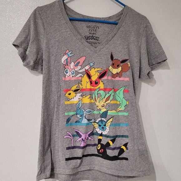 Mighty Fine Tops - Mighty Fine Gray Pokémon Eeveelutions T-Shirt
